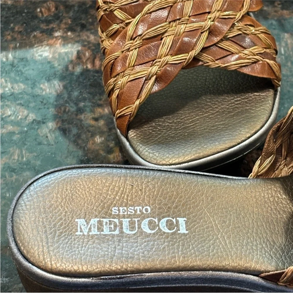 Sesto Meucci Sandal Italian made Braided Leather Size 6.5
